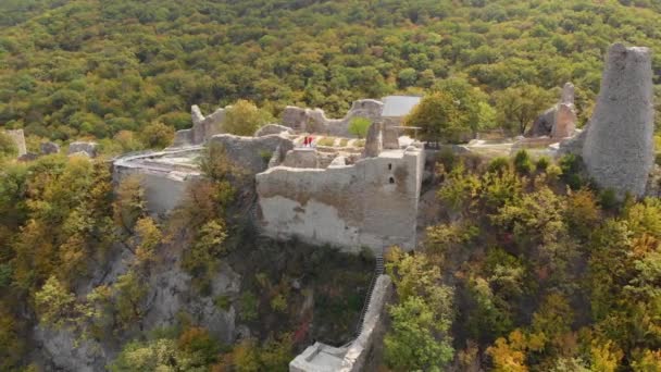 Aerial View Ujarma Fortress Kakheti Region Georgia Drone Footage Ruins — 图库视频影像