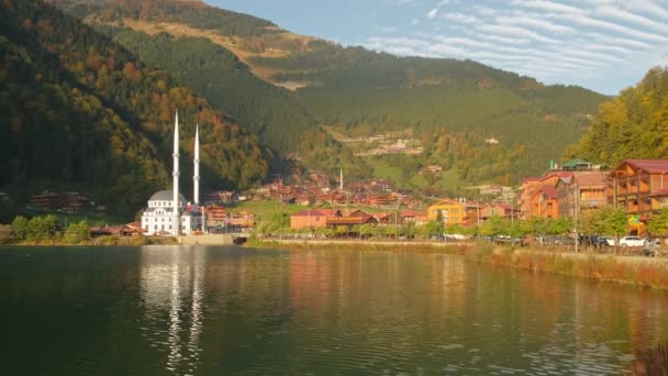 Uzungol Turquía Octubre 2021 Uzungol Resort Town Trabzon Province Eastern — Vídeos de Stock