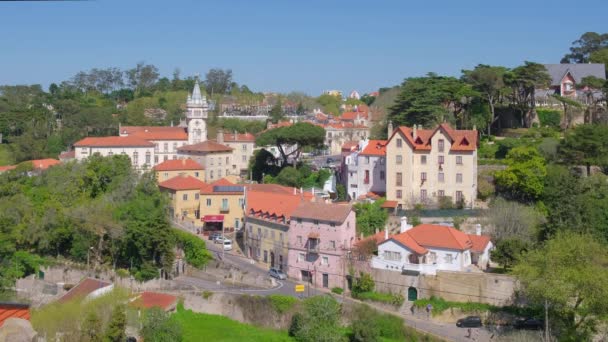 Cidade Sintra Paisagem Urbana Verão Sintra Uma Pequena Cidade Perto — Vídeo de Stock