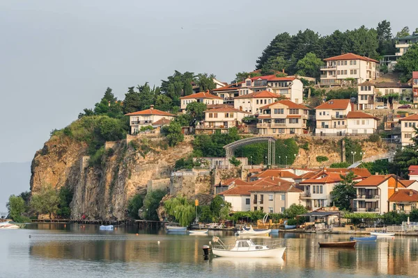 Ciudad Ohrid Orilla Del Lago Ohrid Macedonia Del Norte Vista —  Fotos de Stock