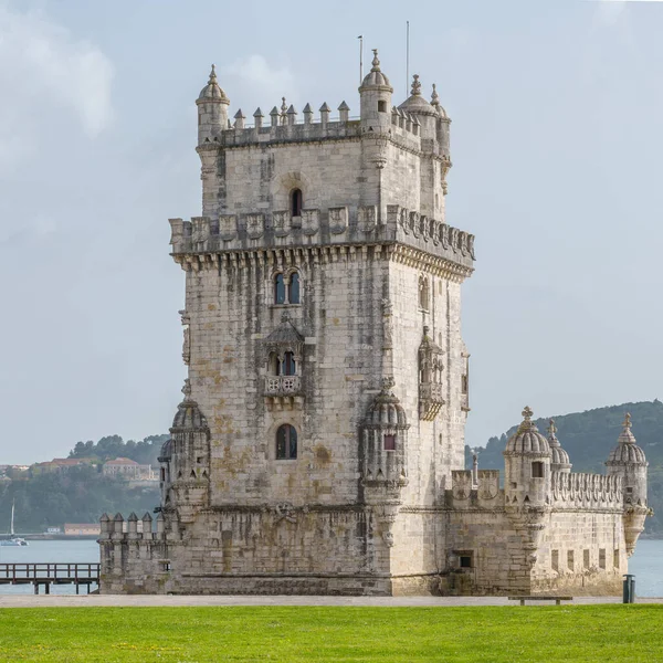 Belem Tower Bank Tagus River Lisbon Portugal Torre Belem Tower — ストック写真