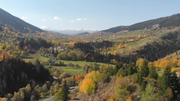 Autumn Landscape Savsat District Artvin Turkey Fall Season Eastern Turkey — Vídeo de stock