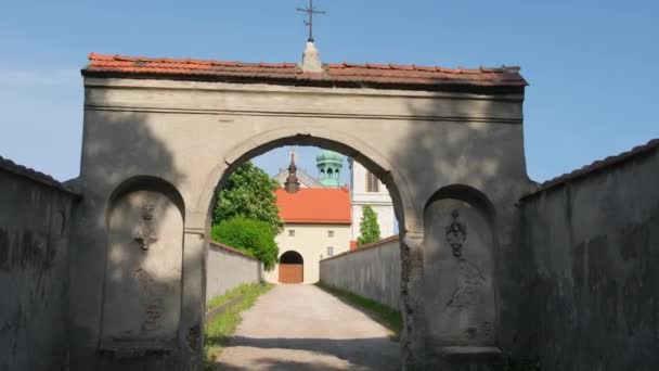 Camaldolese Monastery Bielany Krakow City Poland Pov Entering Christian Camaldolese — Stockvideo