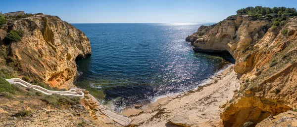 Panorama Paradise Beach Carvoeiro Town Algarve Region Portugal — Fotografia de Stock