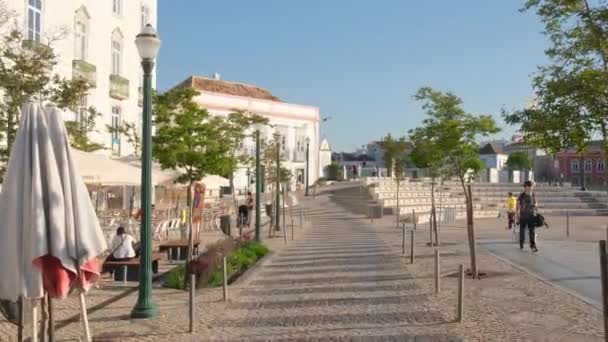 Tavira Portugal May 2022 Camera Slowly Moves Tavira Town Central — Wideo stockowe