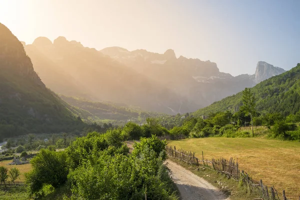 Landschap Van Het Theth Dorp Prokletije Acursed Mountains Theth National — Stockfoto