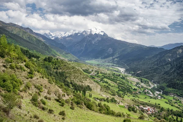 Landschap Van Majestueuze Kaukasusbergen Regio Svaneti Georgië Populaire Daagse Trekking — Stockfoto