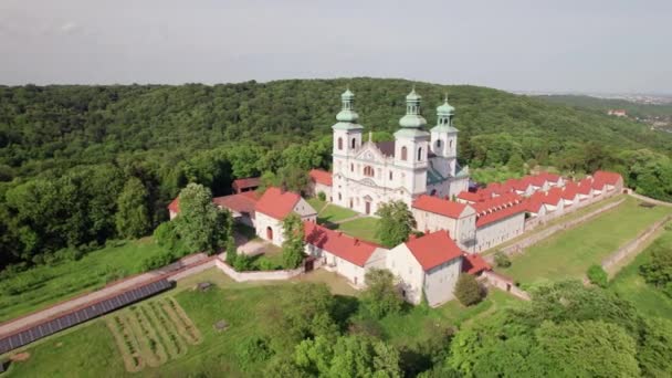 Camaldolese Monastery Bielany Krakow City Poland Aerial View Christian Camaldolese — Stockvideo