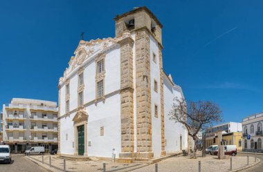 Panoramic view of the main church of the city of Olhao, Portugal.