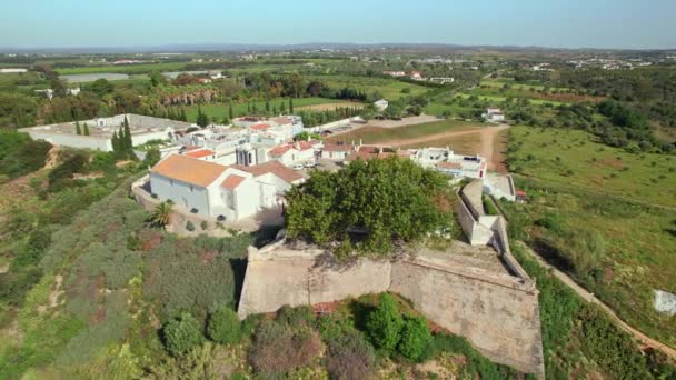 Cacela Velha Oud Vissersdorp Algarve Portugal Luchtfoto Van Fort Forte — Stockvideo