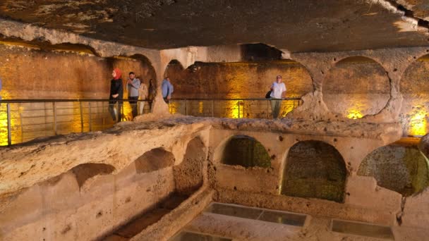 Mardin Turkey October 2021 Interior Cave Dara Ancient City Eastern — стоковое видео