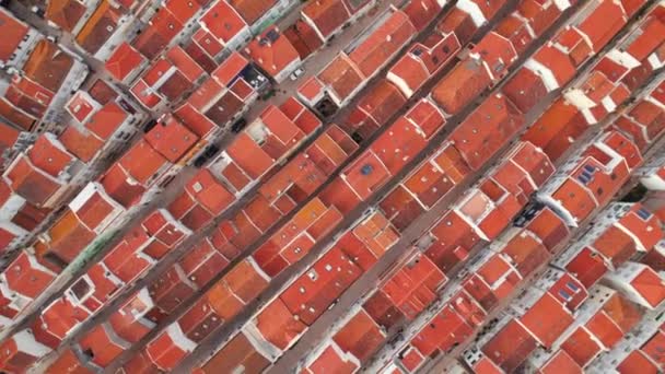 Nazare Portugal Top View Roofs Red Tiles Charming Old Town — Video Stock