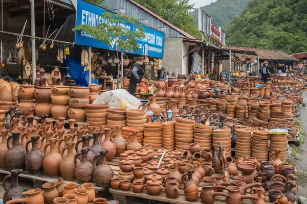 Shrosha Georgia Settembre 2021 Ceramiche Tradizionali Mercato Strada Shrosha — Foto Stock