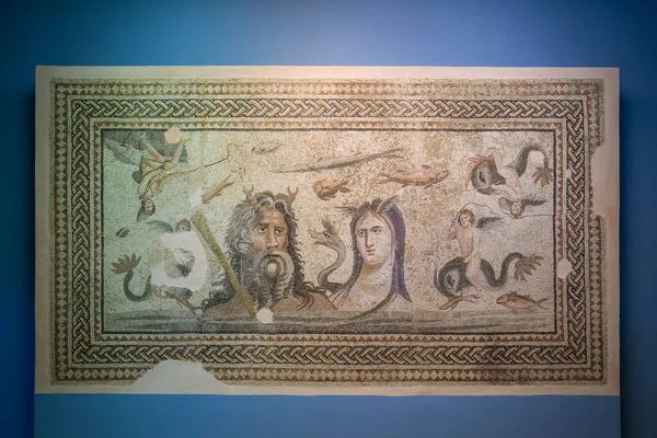 Gaziantep Turquía Octubre 2021 Arte Mosaico Antiguo Museo Mosaico Zeugma — Foto de Stock