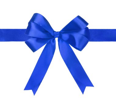 beyaz zemin üzerine mavi hediye saten kurdele bows