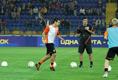 Futbol maçtan önce ısınma-up oyuncular
