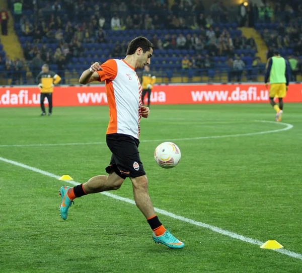 Players warming-up before football match — Stock Photo, Image