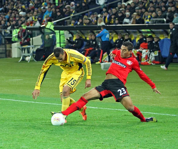 Metalist kharkiv vs bayer leverkusen matcha — Stockfoto