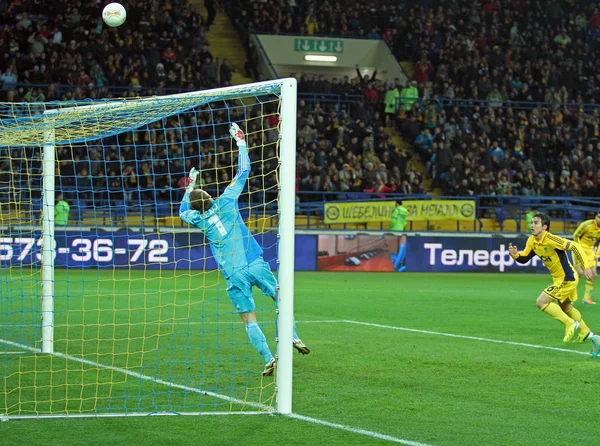 Metalist kharkiv vs bayer leverkusen overeenkomen met — Stockfoto