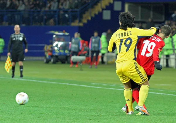 Metalist Kharkiv vs Bayer Leverkusen match — Stock Photo, Image