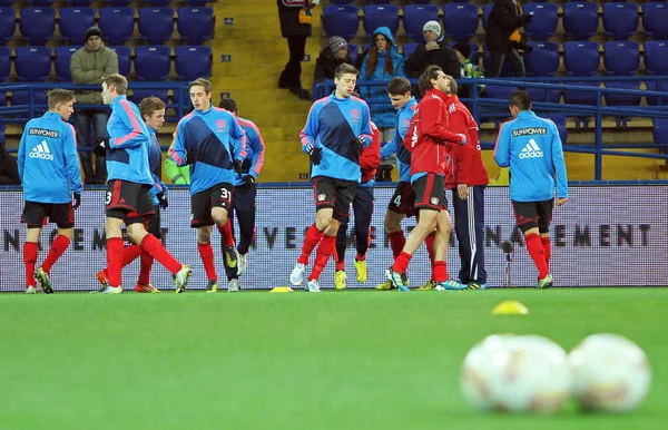 Metalist kharkiv vs bayer leverkusen overeenkomen met — Stockfoto