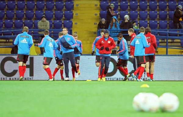 Metalist kharkiv vs bayer leverkusen overeenkomen met — Stockfoto