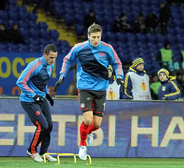 Metalist kharkiv vs bayer leverkusen overeenkomen met — Stockfoto