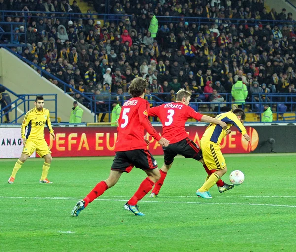 Metalist Kharkiv vs Bayer Leverkusen match — Stock Photo, Image