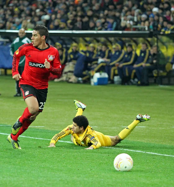 Metalist kharkiv vs bayer leverkusen overeenkomen met — Stockfoto