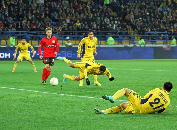 Metalist kharkiv vs bayer leverkusen overeenkomen met — Stockfoto