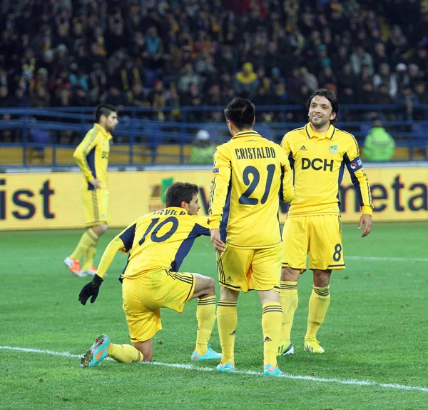 Metalist kharkiv vs bayer leverkusen matcha — Stockfoto