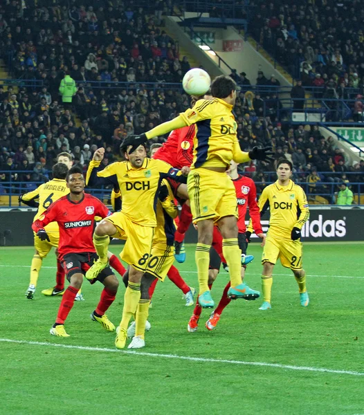 Metalist kharkiv vs bayer leverkusen matcha — Stockfoto