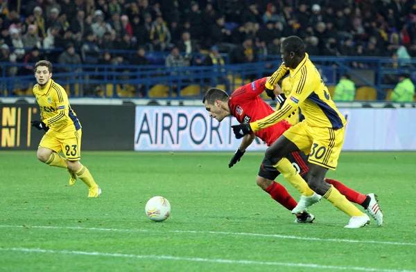 Metalist kharkiv vs bayer leverkusen overeenkomen met — Stockfoto