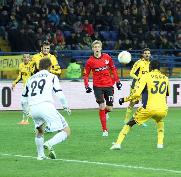 Metalist kharkiv vs bayer leverkusen overeenkomen met — Stockfoto