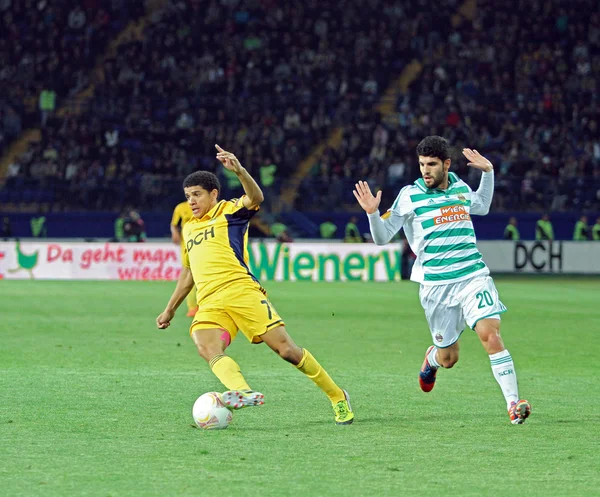 Metalist kharkiv vs rapid wien futbol maçı — Stok fotoğraf