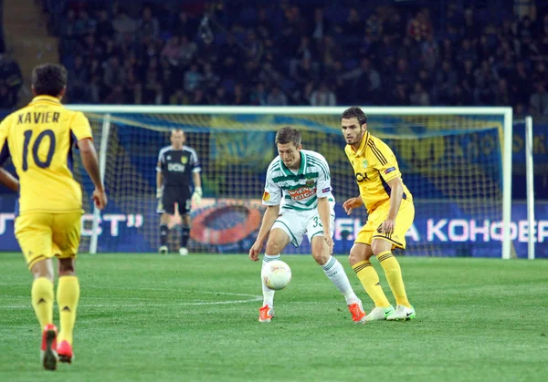 Metalist Kharkiv vs Rapid Wien football match — Stock Photo, Image