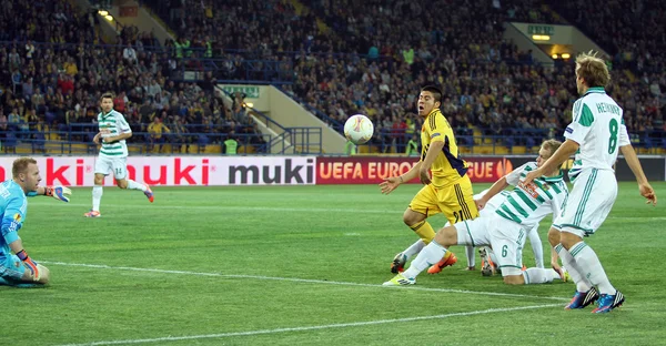 Metalist Kharkiv vs Rapid Wien football match — Stock Photo, Image