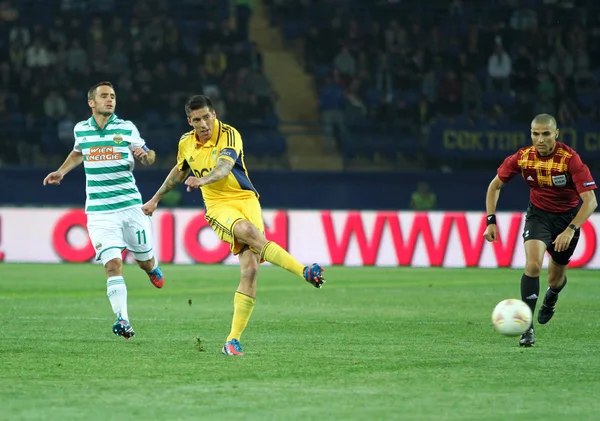 Metalist Kharkiv vs Rapid Wien football match — Stock Photo, Image