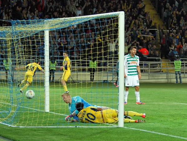 Metalist kharkiv vs rapid wien futbol maçı — Stok fotoğraf