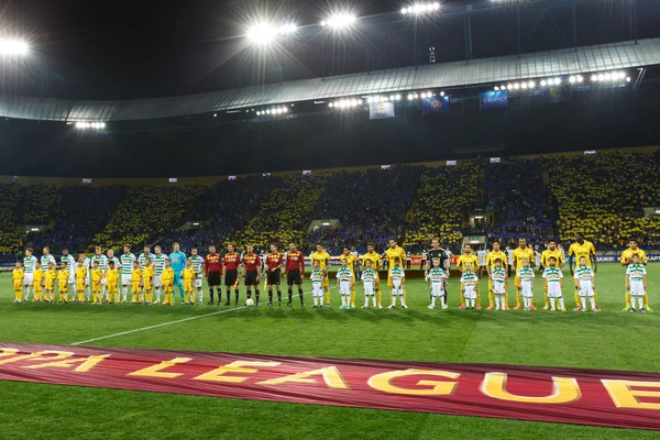 Metalist kharkiv vs rapid wien fotbollsmatch — Stockfoto