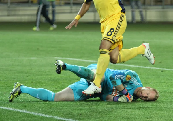 Metalist Charków vs rapid wien mecz piłki nożnej — Zdjęcie stockowe