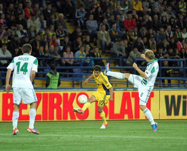 メタリスト ハリコフ対急速な wien サッカーの試合 — ストック写真