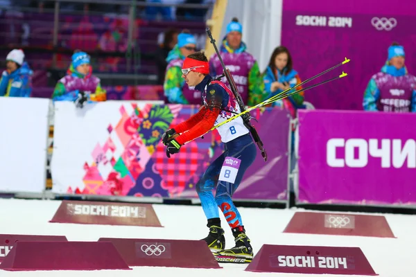 Biatlon muži sprint 10 km — Stock fotografie