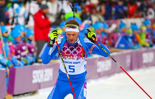 Biatlon muži sprint 10 km — Stock fotografie