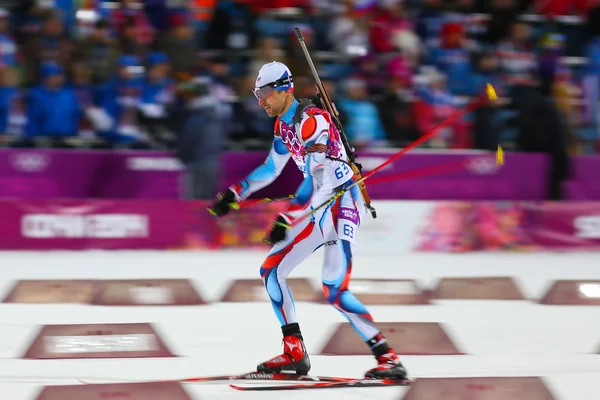 Biatlon muži sprint 10 km — Stock fotografie