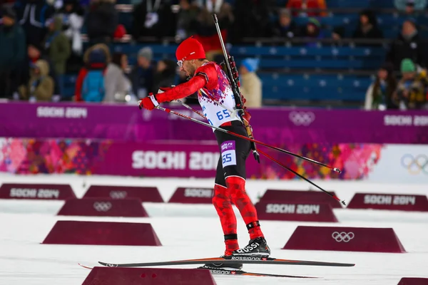 Biatlon muži sprint 10 km — Stock fotografie