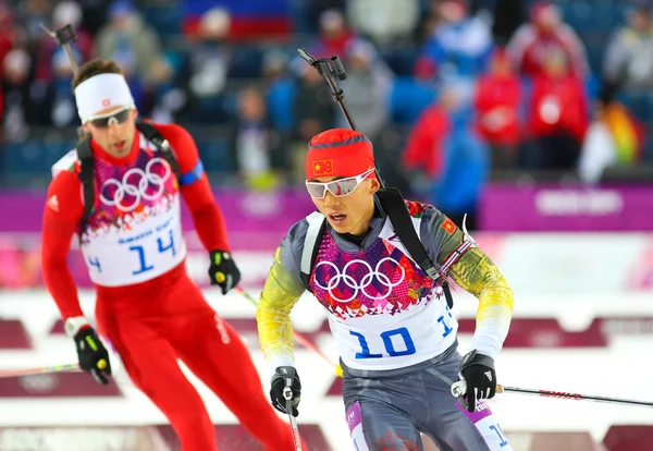 Biatlon muži sprint 10 km — Stock fotografie