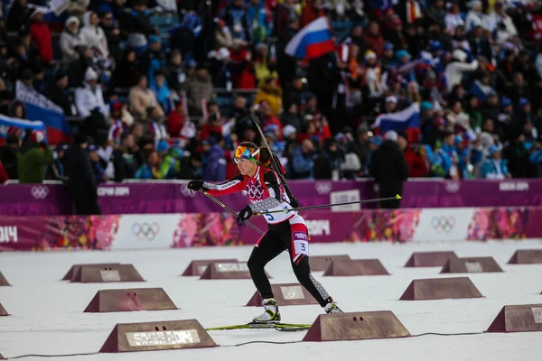 Biatlon žen 7,5 km sprint — Stock fotografie