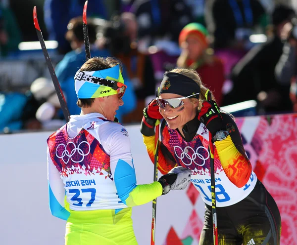 Skiathlon femminile — Foto Stock