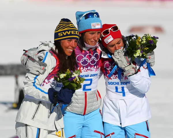 Skiathlon för damer — Stockfoto